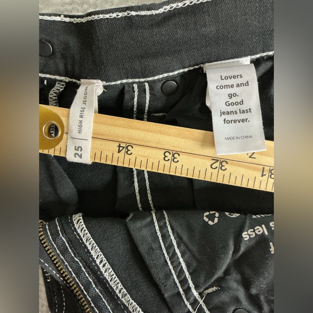 🖤 PacSun High-Rise Black Contrast Stitch Skinny Jeans - Picture 8 of 10